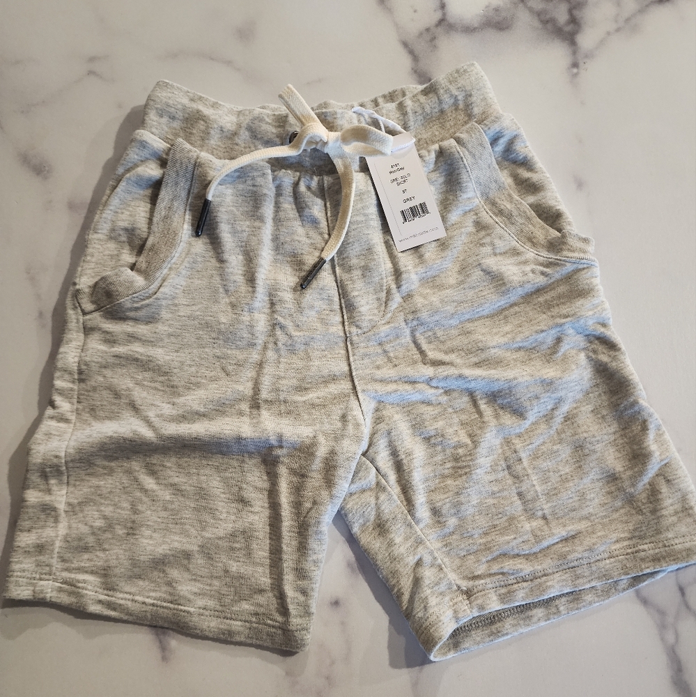 Miki Miette Moongrey Soild Shorts |Size 3T|Elastic & Drawstring Waist|New W Tags